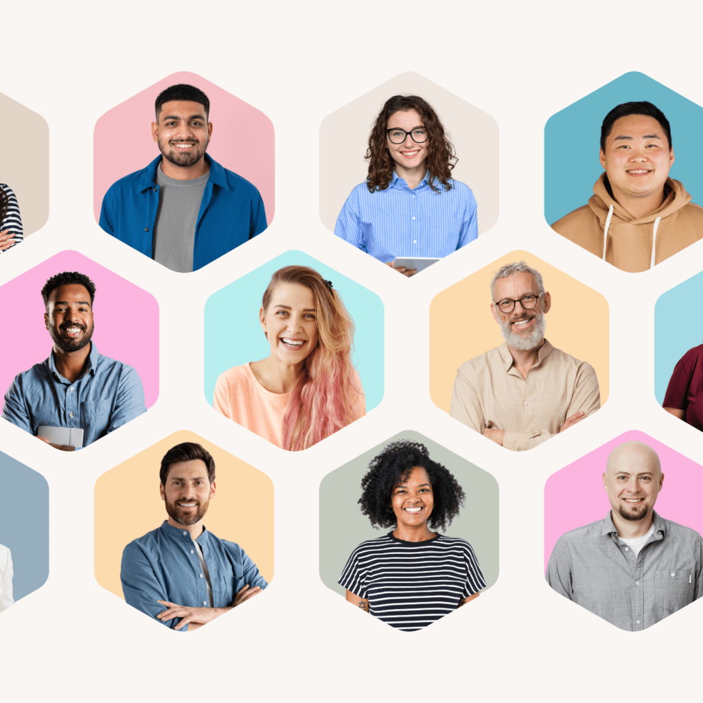 different faces representing neurodiversity