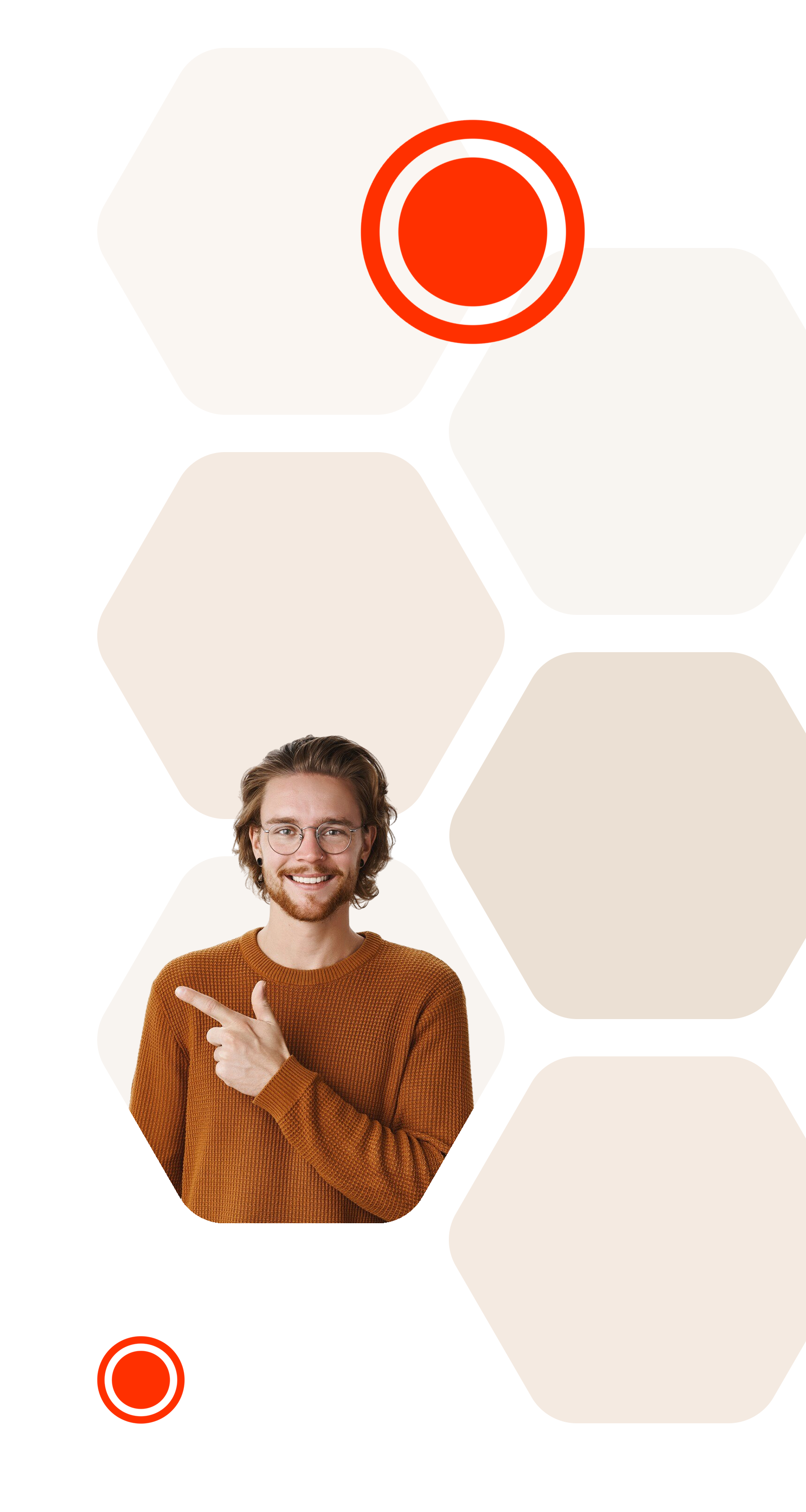 right sidebar image of a honeycomb pattern with a man in one of the shapes